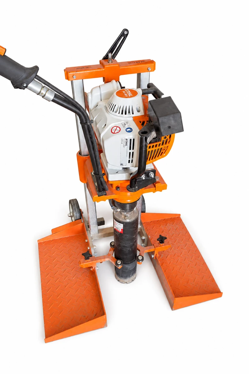 Двигатель STIHL, буровая стойка и опорные площадки GÖLZ KB200